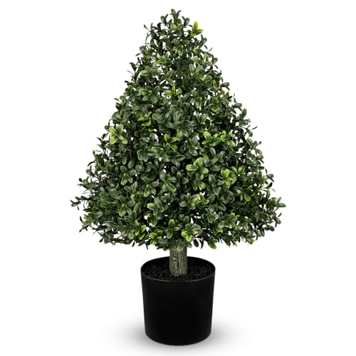 Oairse Buis artificiel en pot 60 cm Plante artificielle en forme de larme Plante artificielle comme vraie pour salon, chambre à coucher, bureau, entrée,...