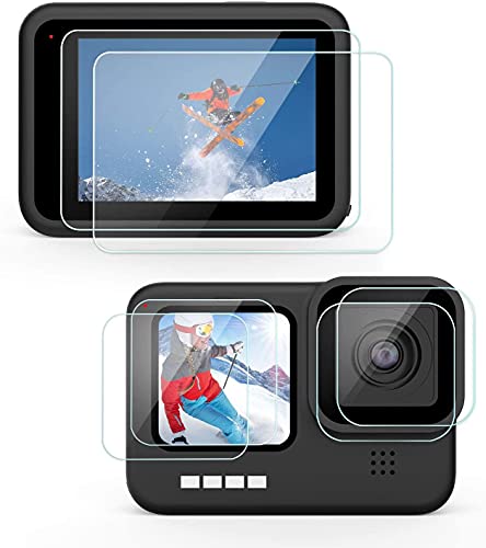 Películas de Vidro Premium Compatível com GoPro Hero 9 Black Hero 10 Black + Kit Aplicação