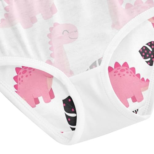 Underwear for Girls, Cute Dinosaurs Pink Toddler Panties, Cotton Underwear Girls, 2T–8 Years4