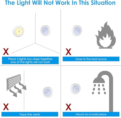 Image of AMIR Upgraded 3.15 inch Motion Sensor Light Indoor, Cordless Battery Powered Stick on LED Night Lights for Closet, Stair, Under Cabinet, Hallway, Kitchen (Warm White - Pack of 6)