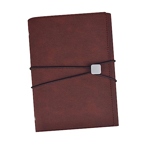 FUNNETOYU Cuaderno A5 Con Correa Blocs De Notas Cuaderno Diario Creativo Estilo Empresarial Bolígrafo Monedero Cuaderno De Piel Sintética Bloc De Notas De 3 Hojas Rojo