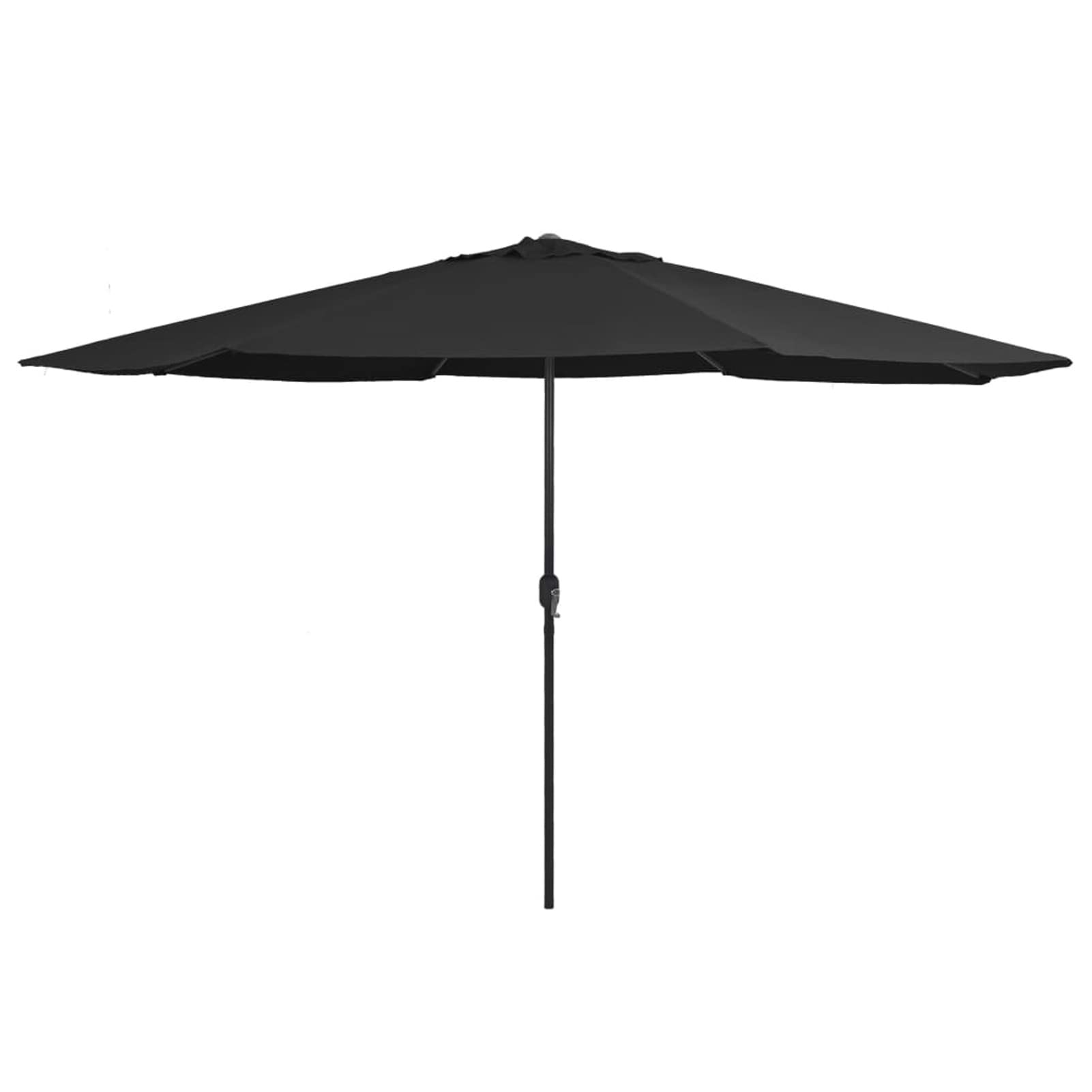 Homgoday Sombrilla, sombrilla de exterior con poste de metal de 400 cm negro, sombrilla, sombrilla, sombrilla de jardín, sombrillas de exterior, sombrilla de playa, sombrilla de terraza antiviento