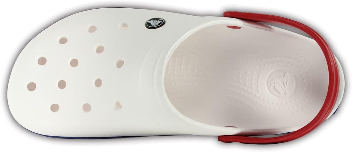 Crocs Unisex-Adult Crocband Clog, White/Blue Jean, 14 Women/12 Men