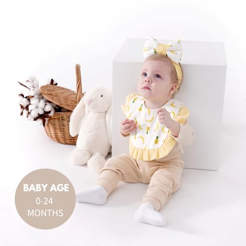 Muslin Baby Bibs for Girls & Boys - 100% Cotton Drool Bibs for Teething and Drooling, Absorbent Bandana Bibs for Newborns3