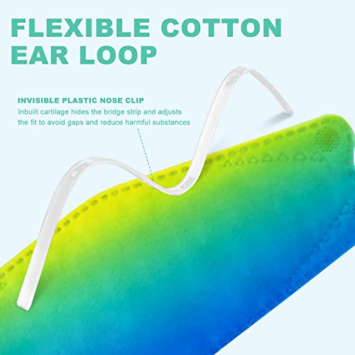 Lucifer Multicolor Disposable Face Masks, Individual Packs, 50Pcs 4 Layers Facial Safety Masks With Adjustable Elastic Ear Loop Disposable Respirator Safety Mouth Masks Dust Air Pollution Protection #TOP2