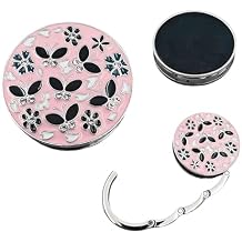 Foldable Handbag Hanger Fashion Portable Folding Purse Table Hook HolderPink
