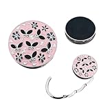 Kimuwote Foldable Handbag Hanger Fashion Portable Folding Purse Table Hook Holder(Pink)
