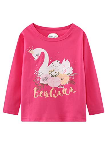 Image of Girl Long Sleeve Shirts Christams Tops Tees Cotton Casual Stripe Crewneck Graphic Jersey Tunic T-Shirts 3 Packs Sets