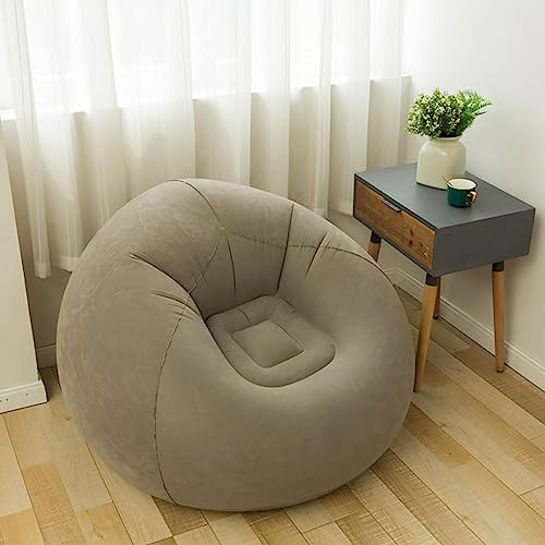 CALIDAKA Bean Bag Chair, Ultra Soft Inflatable Lazy Sofa Couch for Kids Adults, Washable Couch Bean Bag Chair Lounger Home Decor for Living Room Bedroom(Coffee)