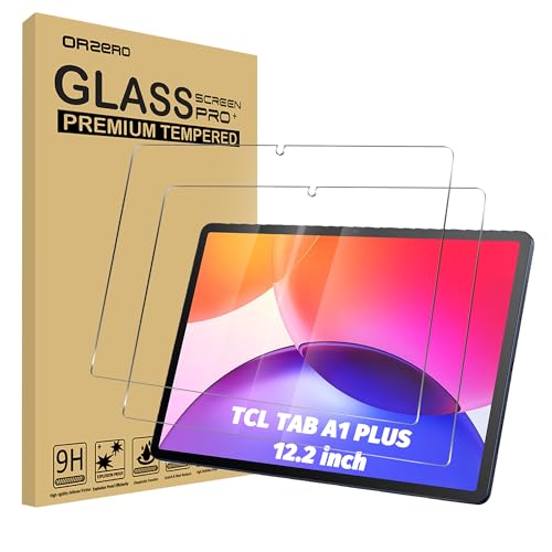 Image of Orzero (2 Pack Tempered Glass Screen Protector Compatible for TCL TAB A1 Plus 12.2 inch, Protector De Pantalla 9H High Definition Anti-Scratch Bubble-Free