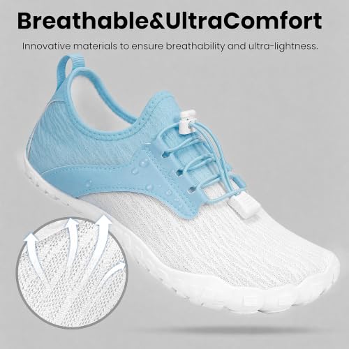 Image of Barefoot Water Shoes for Men Women 2026 Quick Dry Athletic Shoes Non-Slip Wide Toe Aqua Footwear Beach Swim Hiking Kayaking Yoga Outdoor Sport