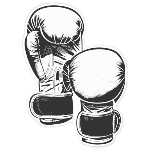 Azeeda 'Boxing Gloves' White Premium Vinyl Decal Sticker – Waterproof, Durable & Easy to Apply - Ideal for Car Bumpers, Windows, Bins and More (DW00164725)
