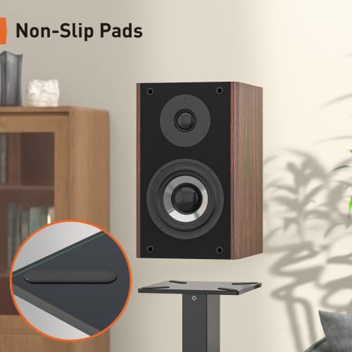 Perlegear Universal Bookshelf Speaker Stand With Aluminum Column For Speakers Up To 22 Lbs, Speaker Stand Pair With Cable Management, Surround Sound Speaker Stand, Pgss9 #TOP4
