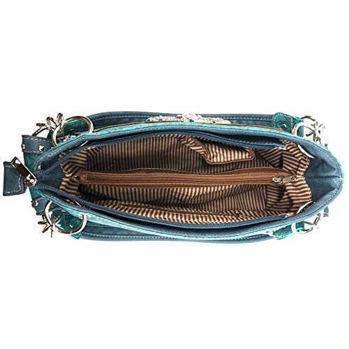 Zelris Western Moccasin Flower Buckle Women Conceal Carry Shoulder Handbag4