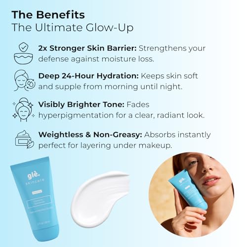 Gle Skincare Gle Niacinamide Moisturizing Cream 2 fl oz, Face Moisturizer for Acne-Prone Dry Skin with Hyaluronic Acid, Ceramides, Fragrance & Paraben Free, Travel Size