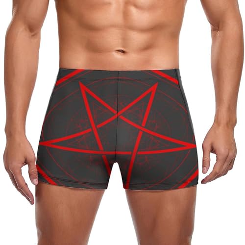 Maillot de bain pentagramme rouge homme idéal pour la plage