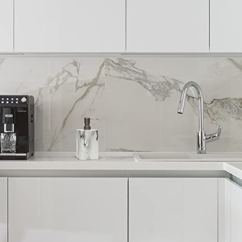 Suanti Soap Dispenser, White Marble Style Hand Soap Dispenser, Refillable Liquid Decorative Soap Dispenser For Bathroom Countertop And Kitchen (14.5 Oz) #TOP4