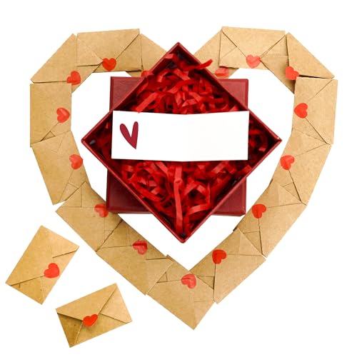 15 Blank Note Cards and Envelopes - Mini Envelopes with Blank Cards, Tiny Valentines Day Card, Little Love Notes for Him, Her, Wife, Husband - Cute Birthday, Valentine Gifts for Girlfriend Boyfriend