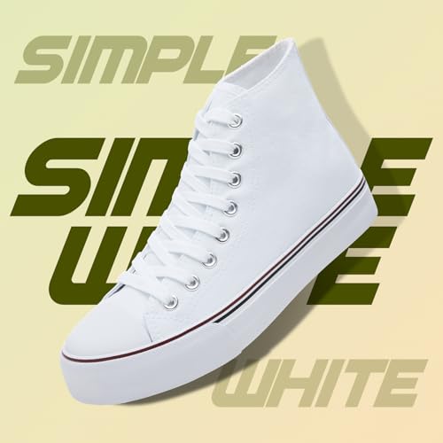 Image of kufeiti Women's High Top Canvas Sneakers Casual Walking Shoes