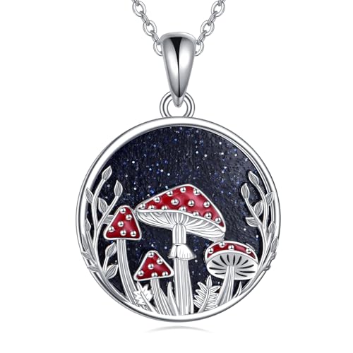 Collier champignon en argent 925 idée cadeau femme