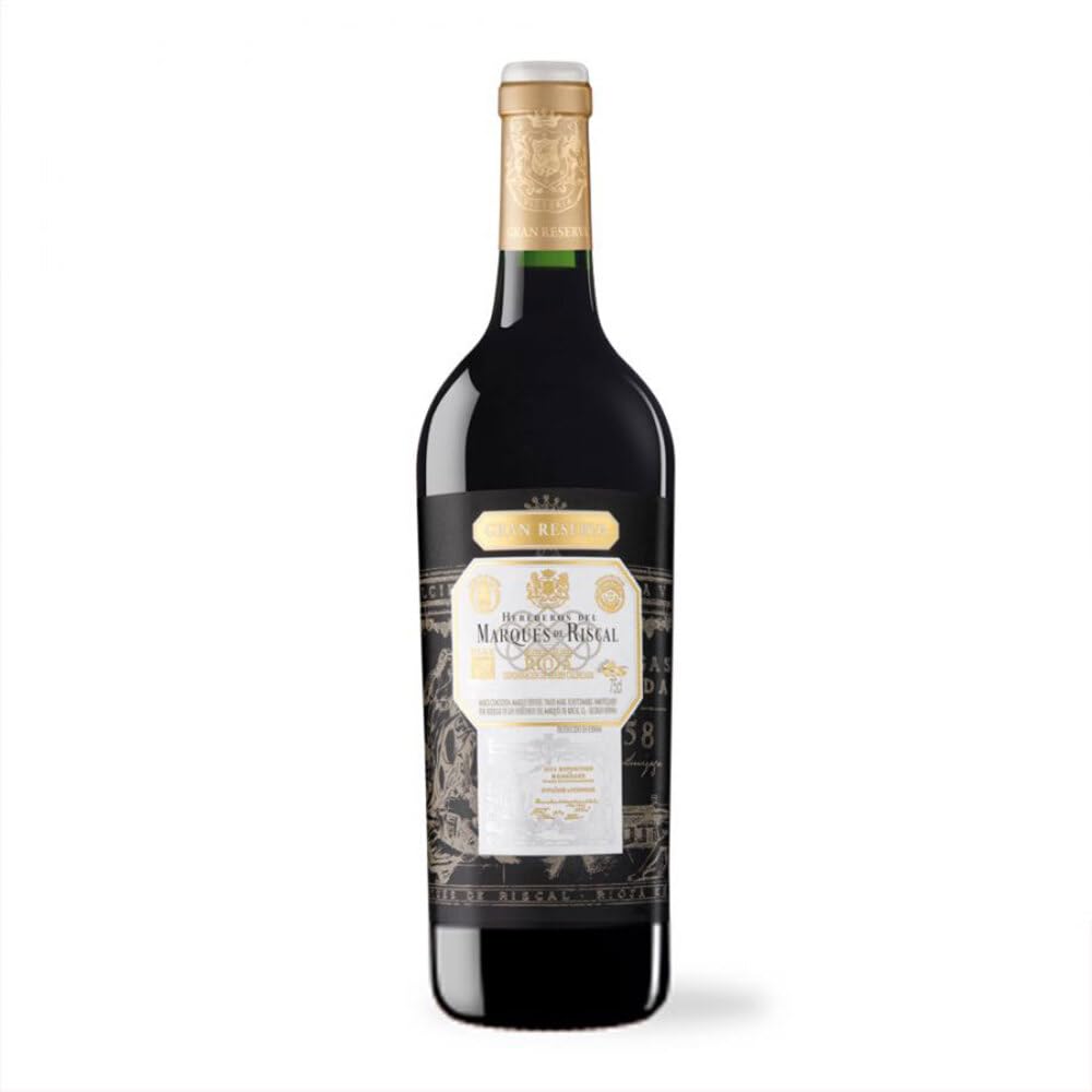 Marques De Riscal Gran Reserva, Vino Tinto, Denominación de Origen Calificada Rioja, Variedad Tempranillo, 32 meses en barrica de roble francés, botella de 750 ml