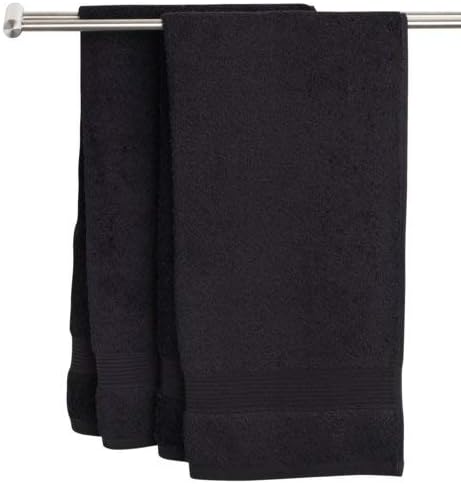 Pre-Shrunk Pre-Washed Softened Organic Hemp Terry Cloth Towel, 500 GSM (Black, Bath Towel Large, 27x55)
