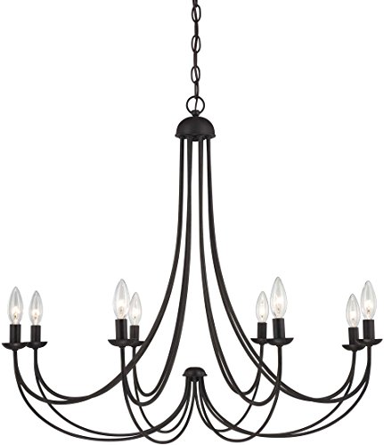 Exclusive Discount 80% Offer Quoizel MRN5008IB Mirren Farmhouse Chandelier Lighting, 8-Light, 480 Watts, Imperial Bronze (28" H x 32" W)