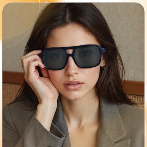 Retro Square Sunglasses 3 Pairs 70S Vintage Sun Glasses Lightweight Tinted Trendy Shades Glasses for Women2