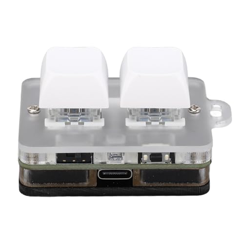 Clavier à 2 touches macro programmable blanc rétroéclairé RVB avec interrupteur bleu - 4