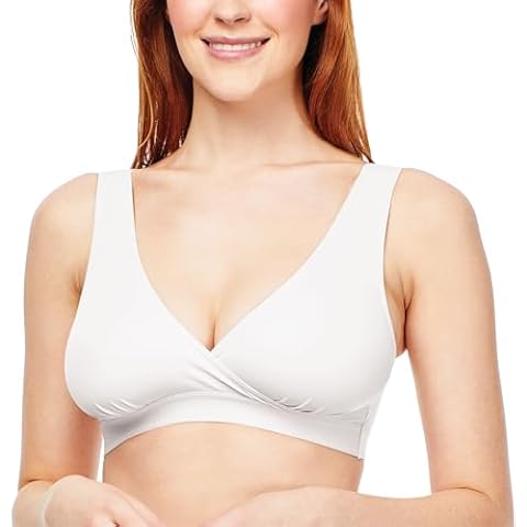 Carole Martin Cozy Pullover Bra with Crossover Wrap Design, White 40 Cover