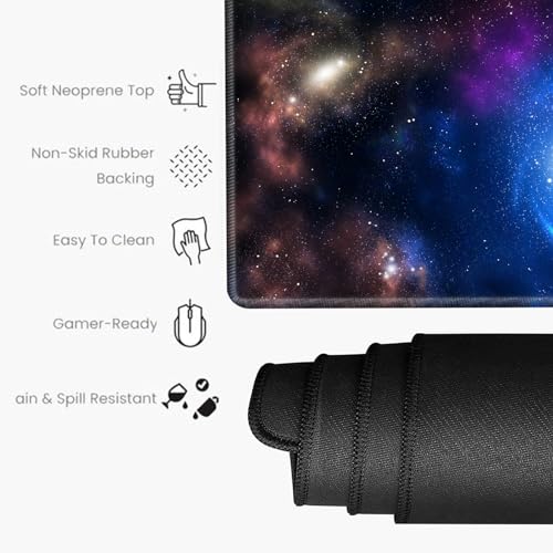 Image of Galaxy Mouse Pad XXL Large Space Mousepad 24x12 Desk Mat Gaming Desk Pad Long Big Computer Mat Extended Mouse Mat for Wireless Mouse Non Slip Work Laptop