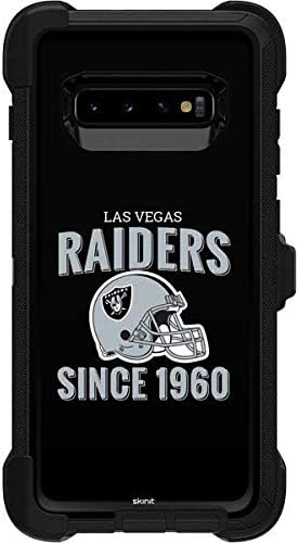 Skinit Decal Skin Compatible with OtterBox Defender Galaxy S10 - Officially Licensed NFL Las Vegas Raiders Helmet Design