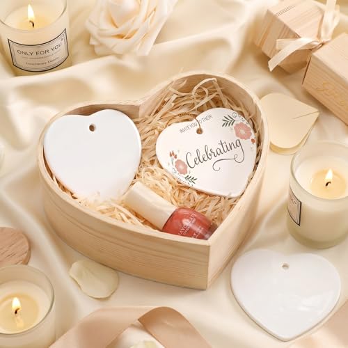 WILLBOND 10 Pcs Heart Ceramic Ornaments Blanks 3 Inch,Love Style by WILLBOND - Used condition - Image 4
