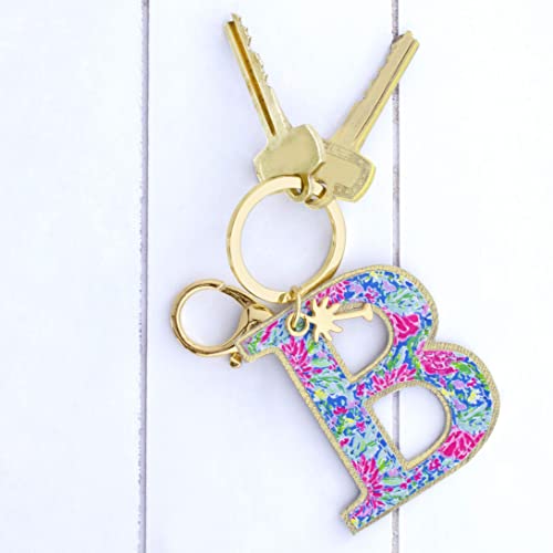 Lilly Pulitzer Leatherette Initial Keychain, Letter Bag Charm For Women, Bunny Business (B) #TOP2