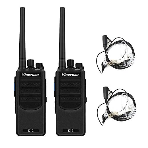 Vineyuan K12 Long Range Rechargeable Walkie Talkies 2 Pack - Up to 7 Miles Distance,12W 6800mAh Two Way Radios for Construction Team Camping Adventures Cruise Ship