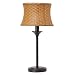 25.25"H Outdoor / Indoor Basketweave Table Lamp-Brown