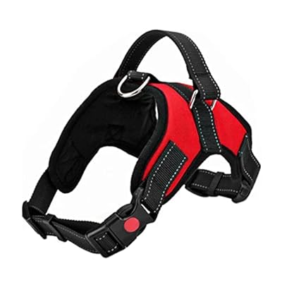 Fyy Dog Harness No Pull, Breathable Adjustable Pet Harness Dog Vest Harness, Reflective Oxford Easy Control Dog Harness with Sturdy Leash for Small Medium Large Dogs M-Red