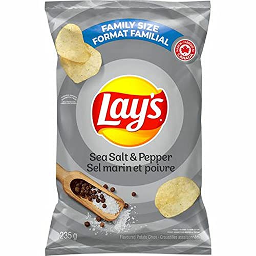 Lay's Sea Salt & Pepper Potato Chips, 235G/8.3 Oz., {Imported From Canada} #TOP1