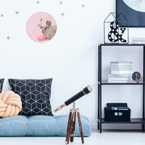 Horloge murale silencieuse 25,4 cm fonctionne avec piles rose