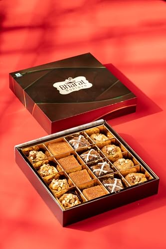 Image of Bharat Baklava Assorted Gift Box 350g | Cashew & Almond Tart, Simsimia, Finger Baklava | Premium Festive Sweets for Any Occasion