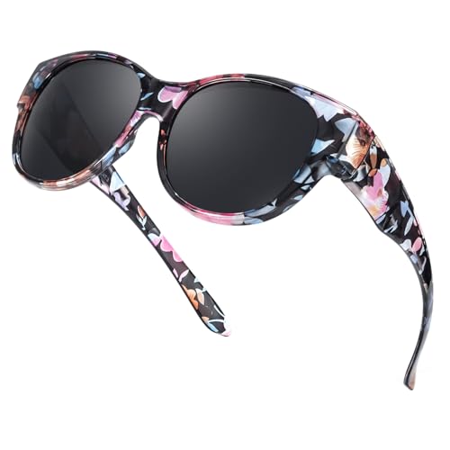 TJUTR Fit Over Glasses Sunglasses for Women, Polarized Oversized Sun Glasses with UV400 Protection