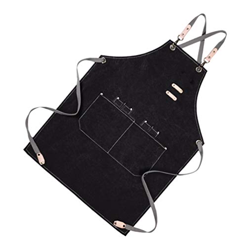 Hemoton Delantales Barista Cooking Chef BBQ Grill Delantal Halter Delantal Ajustable para Servir con Cinturón de… - Imagen 8