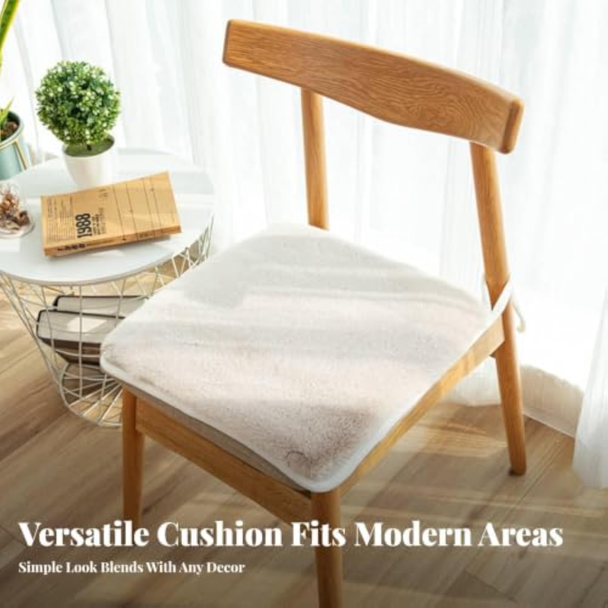 Faux Soft Fleece Dining Chair Cushion