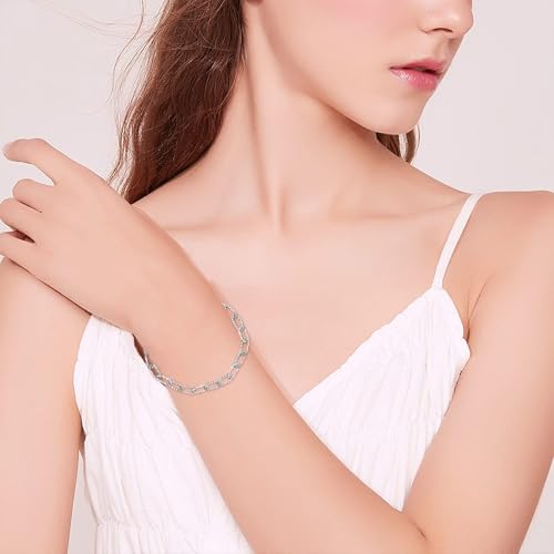 Bracelet trombone argent 925 massif réglable idée cadeau idéale