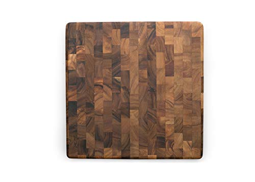 Ironwood Gourmet 28218 Square Charleston End Grain Chef's Board , Acacia Wood 14' Square