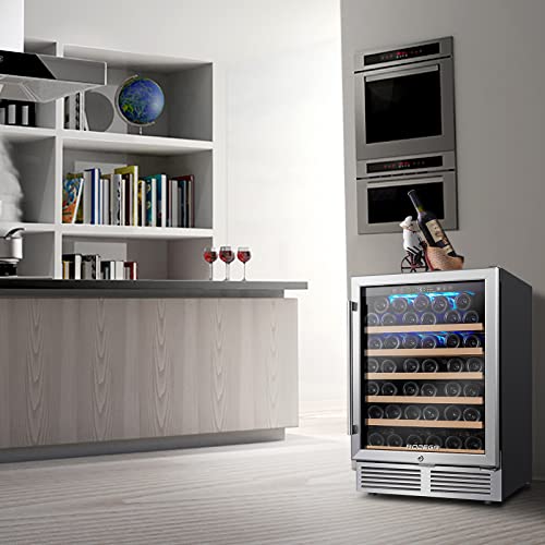 Bodega 24 Inch Wine Cooler,52 Bottle Wine Refrigerator With Wifi App Control Fits Champagne Bottles Keep Consistent Temperature Low Noise Built In Or Freestanding Wine Fridge For Home Office Bar #TOP1