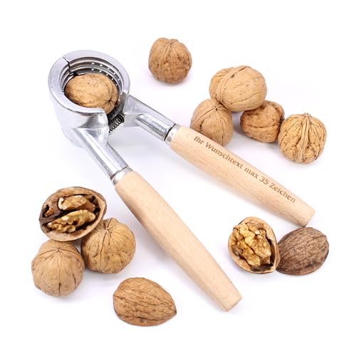 DEKOLANDO Walnuss Nussknacker aus Metall und Holz mit...