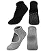 Chstarina 2 Pares Calcetines de Yoga Pilates Calcetines Antideslizantes para Mujer Calcetines Deportivos en Algodón para Ejercicio Yoga Pilates Ballet Fitness Trampolín Transpirable