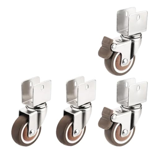 Roulettes de meubles silencieuses en caoutchouc souple anti-rayure pour lit en U 16mm