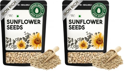 Image of TWF Virgin Sunflower Seeds | 500g | AAA Grade Seeds for Eating | Rich in Dietary Fibre & Protein | Snack for Weight Management & Immunity | Diet Food | Non GMO | Resealable Pack | Unroasted | Unsalted | Highest Natural Potency